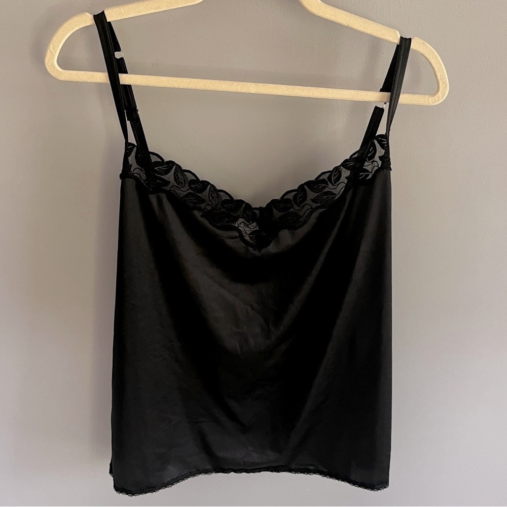 Vanity Fair Lingerie Tank Top Black Plus Size 4XL Sexy Lace